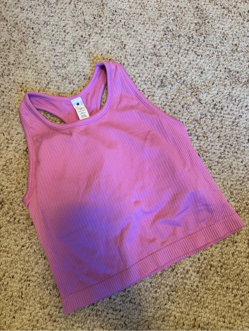 Yogalicious Ribbed Racerback Crop Tank - Lavender Pink